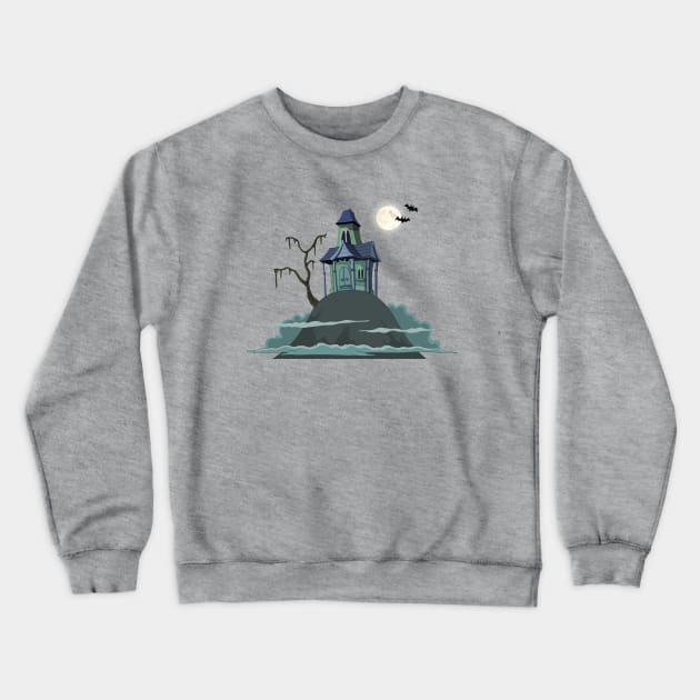 Haunted House Crewneck Sweatshirt by DigiToonsTreasures